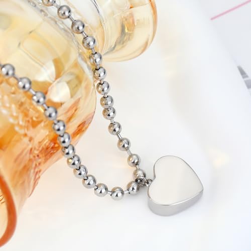 Chunky Gold Necklace for Women, 18K Waterproof Heart Necklace Statement Necklace Gold Charm Necklace Chunky Jewelry Paperclip Chain Choker Gift for Women - style: Silver 3D Heart