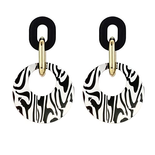 ONLYJUMP Exaggerated Geometry Earrings Acrylic Round Square Triangle Heart Dangle Earrings for Women Multilayer Bohemia Earrings Classic Retro Minimalist Earrings Statement Jewelry - color: Milk Acrylic