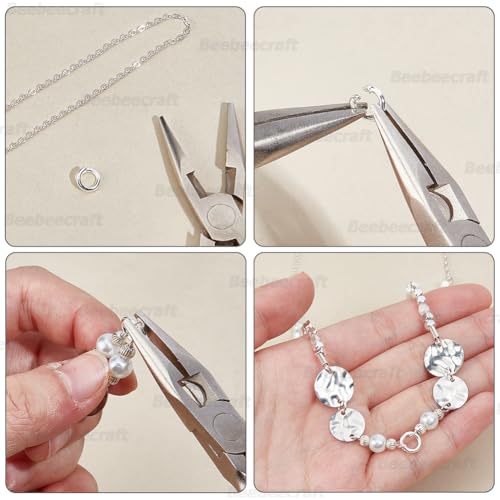 Beebeecraft 1 Box 30Pcs Locking Jump Rings 18K Gold & Sterling Silver Plated OD 7.5mm ID 4.6mm Circle Clasp Ring Connector Open End for Necklace Bracelet Keychain Jewelry Making - color: Gold, Silver