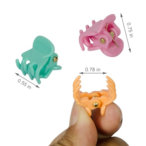 50 PCS Mini Hair Claw Clips， Bangs Strong Grip Multifunction Clamp Clips. (Macaron) - color: Macaron
