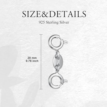 925 Sterling Silver Lobster Clasp for DIY Necklace Bracelet Jewelry Making, Double Spring Clasp with Closed Jump Rings, Necklace Extender Clasp Connector Bracelet Extension (Style 1) - style: Style 1