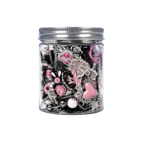 SMUOBT Mystery Jewelry Jar Bundle - Surprise Vintage Jewelry Box for Women,Gift Jewelry Set (Necklace, Earrings, Rings,Kracelet,Keychain) - Unique Birthday Gift for Women - color: Dusty Rose Goth Pink