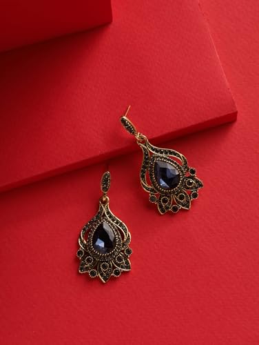 Christmas Halloween Red Heart Shaped Pattern Alloy Earrings, Gothic Antique Style Jewelry for Women - style: Earrings EARR.002