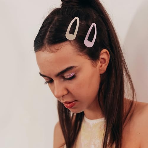 48 PCS Small Metal Barrettes For Women Non Slip Water Drop Snap Clips For Thick Thin Fine Hair Classic Accessories,Pink Blue Green,1.97 x 0.5 In - color: Pink Blue Green