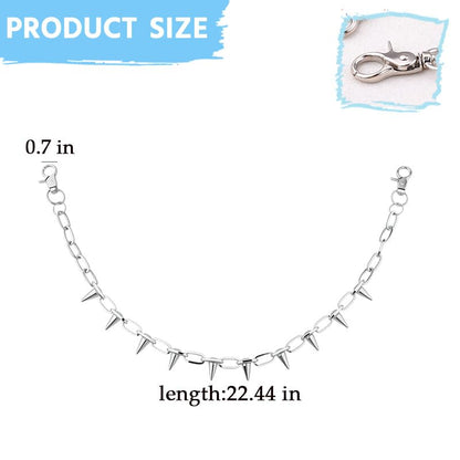 Goth Pants Chain Charms for Women Men Punk Layered Jean Chains Gothic Y2k Pocket Chain for Women Hip Hop Waist Chains - color: Rivet2