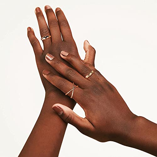 AllenCOCO Chunky Gold Plated Rings for Women - Trendy Cubic Zirconia 14k Gold Filled Stackable Rings - color: Gold pumpkin ring