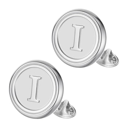 Initial Letter Pins A-Z Men Classic Brass 26 Alphabet Badge for Business & Wedding Shirt - color: Silver, style: Letter I