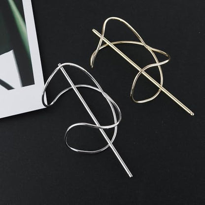 Minimalist X-Shaped Hair Pins for Bun Holder, Gold Silver Rose Gold, Metal Hair Stick Accessories, 3 Pack