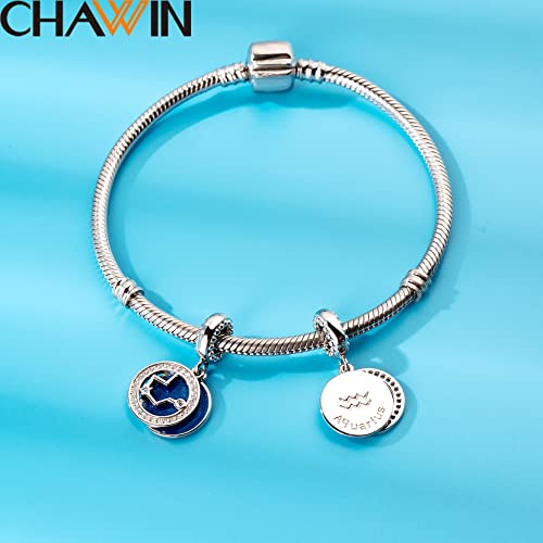 Zodiac Sign Charms for Charm Bracelets - 925 Sterling Silver Necklace Pendants, 12 Constellation/Horoscope Star Dangle - Dangling Birthstone Beads, Birthday Gifts for Women/Men. - color: Aquarius (1.20～2.18)