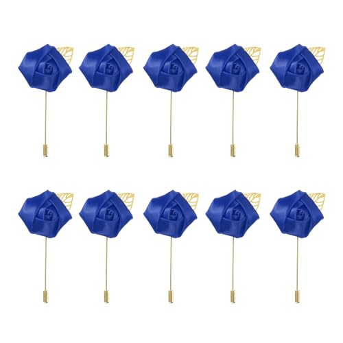 MECCANIXITY Groom Boutonnieres Rose Boutonnieres Pins for Wedding - color: Deep Blue