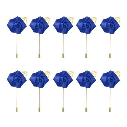 MECCANIXITY Groom Boutonnieres Rose Boutonnieres Pins for Wedding - color: Deep Blue