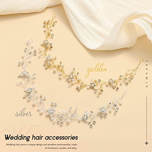 JAKAWIN Bride Wedding Hair Vine Bridal Hair Accessories Pearl Hair Piece for Women