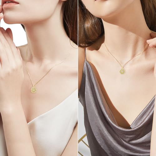 Ahiller Women's Necklace, Dainty Pendant Choker, Adjustable Chain | Heart Initial & Round Pendants, Daily Necklace,17-21" Adjustable Necklaces, Trendy Minimalist Jewelry, Stainless Steel Chain - color: FY-Gold, style: Other Shapes - Multi-Color