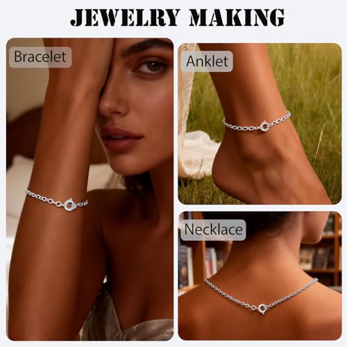 stino 100Pcs Small Spring Round Jewelry Clasps (Silver Plated) | Brass, High Polished, Necklaces & Bracelets Findings - color: Silver Plated