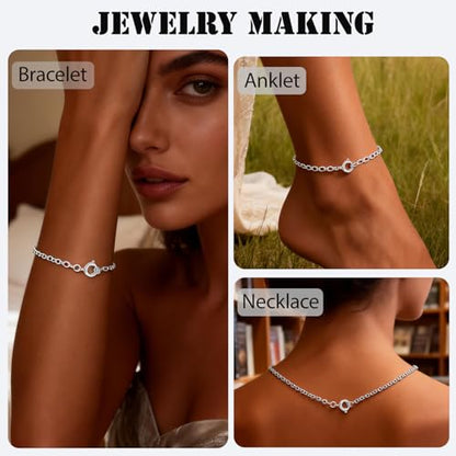 stino 100Pcs Small Spring Round Jewelry Clasps (Silver Plated) | Brass, High Polished, Necklaces & Bracelets Findings - color: Silver Plated