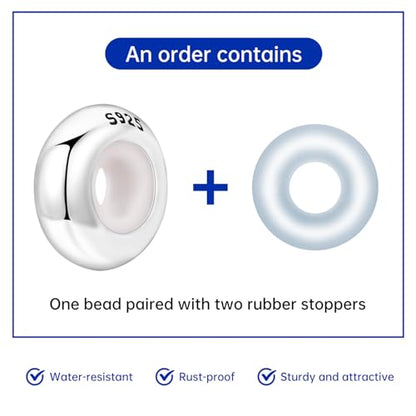 925 Sterling Silver Spacer Beads Charms for Bracelets & Necklaces Cute Charms Spacer Stopper Locating Buckle for Bracelets Retro Shaped Birthday Graduation Jewelry Gifts for Women Lover - color: Silver spacer bead-1pc