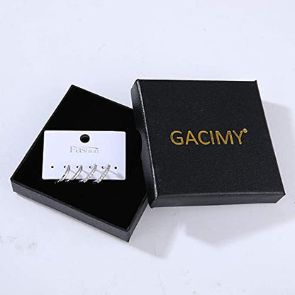 Gacimy Hoop Earrings for Women 14K Gold Plated Cartilage Stud Small Huggie Ear Cuff - color: 14K White Gold Plated & CZ, size: 13MM