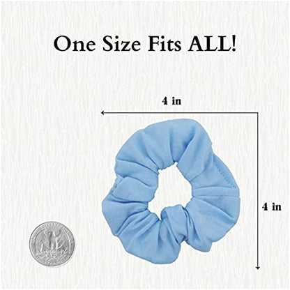 9 Pack Scrunchies Hair Ties (White Navy Light Blue) - color: White Navy Light Blue