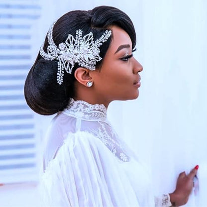 Women's Handmade Rhinestone Wedding Head Pieces | Crystal Bridal Hair Clips, Silver & Gold Wedding Party Hair Accessories - color: Silver
