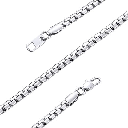 GoldChic JEWELRY Chunky Cuban Chains for Men,Stainless Steel Cuban Chain Necklace, Venetian Chain Curb Chain Hip Hop Jewelry,4/6/9/12/14mm Width,14-30 inch Length, Black/Gold Plated/Silver - color: Silver, size: 18"(46cm), style: Venetian Chain-4MM width