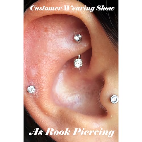 16G Eyebrow Piercing Jewelry 316L Stainless Steel | Internally Threaded CZ, 6-14MM, Multi-Purpose: Rook, Lip, Navel, Ear, For Women - style: 12MM