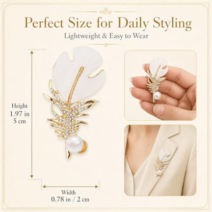Brooch Pin for Women Rhinestone Peacock Crystal Delicate Animal Brooch Lapel Pins Girls Fashion Jewelry Gift for Christmas Brooch Birthday Jewelry Gift - style: feather