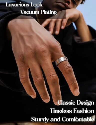 ORAZIO Stainless Steel Wedding Rings for Men Women 6mm 8mm Mens Wedding Band Sliver/Black/Gold Plated Brushed Matte Finish Surface High Polish Edge Mens Rings Engagement Promise Ring Comfort Fit 6-14 - color: Silver Plated -6MM