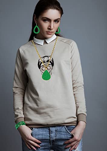 4 Pieces Faux Leather Earrings Necklace Bracelet Set 4 Pieces Christmas Plaid Stripe Jewelry Set Multi-Layer Leather Bracelet, Dangle Leather Earrings Necklace Glitter Jewelry Set for Women - color: green