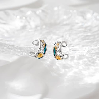 CHIC & ARTSY 925 Sterling Silver Ear Cuff Earrings Hypoallergenic Whales, Turtle No Piercing Ear Cuffs Earrings Adjustable Clip-on Earrings for Women - style: # Earcuff 2