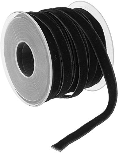 2 Rolls Velvet Ribbons for Wedding Décor Choker Necklace Gift Package Wrapping - Black