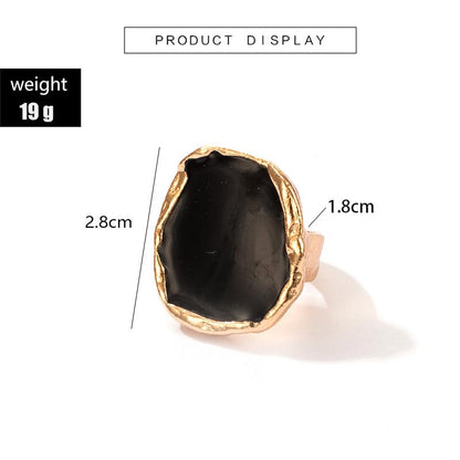 Black Rings for Women Chunky Statement Rings for Women Big Black Stone Ring Large Thick Cocktail Signet Ring Chunky Jewelry - style: 1 - G