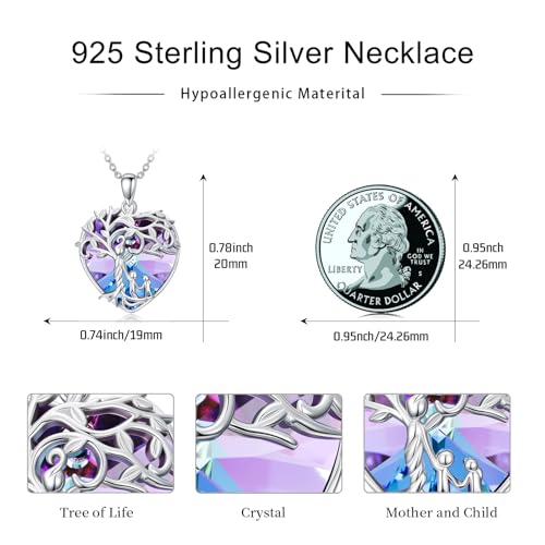 925 Sterling Silver Necklace Gifts for Women Crystal/Opal Jewelry Pendant Christmas Birthday Gift - style: 2 Children