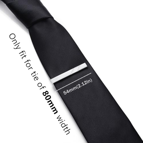 HONEY BEAR 1.97" 2.12" 2.36" Standard Tie Clip for Men Business Wedding | Classic Minimalist, Steel-Plated Copper Base, Gift-Boxed, Thickened, Rounded Corners, Easy to Slide On, No Snag or Wrinkle - style: Brushed Silver 5.4cm