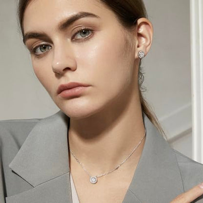 Gold Plated Geometric Style Sparkly Dainty Rectangle Teardrop Shaped AAAAA Australia Crystal with Cubic Zirconia Y Necklace Fashion Jewelry for Women & Teen Girls - color: Round Earrings Gold