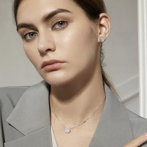 Gold Plated Geometric Style Sparkly Dainty Rectangle Teardrop Shaped AAAAA Australia Crystal with Cubic Zirconia Y Necklace Fashion Jewelry for Women & Teen Girls - color: Round Necklace Gold