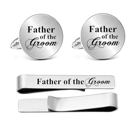 Kooer Personalized Men's Wedding Cufflinks, Custom Father Of The Bride Cuff Links Jewelry Gift For Men Him Groom Groomsman - style: Father of groom