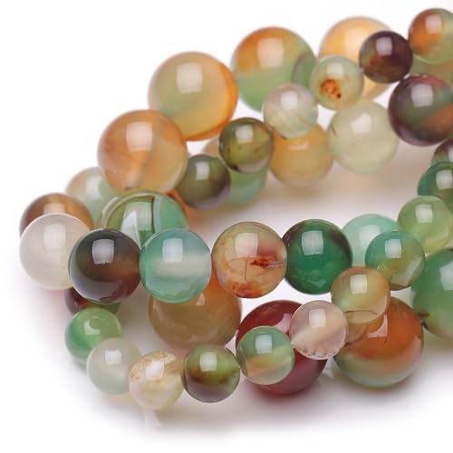 8mm Natural Stone Beads for Jewelry Making,Peacock Agate Polished Smooth Round Gemstone Beads for Bracelet Necklace 15 Inch - color: Peacock Agate, size: 8mm