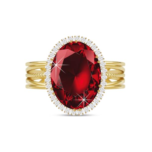 Linawe Costume Jewelry Adjustable Cocktail Ring for Women | Copper, Rhinestone, Cubic Zirconia, Oval, Fake Diamond, Crystal, Stone, Birthstone, Gemstone, Big, Chunky, Statement - color: Yellow Burgundy