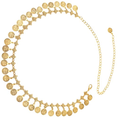 Women Coins Chain Belts Hip Dance Belly Waist Chains Pirate Gold Chain Medieval/Boho/Beach Accessories