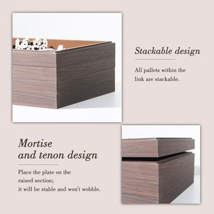 Wood Jewelry Organizer Tray, Drawer Tray (Brown, 2Pc, Flat) | Stackable Jewelry Display, Large Capacity Drawer Tray, Versatile Drawer Organizer, Multi-Purpose Storage - size: Blank+Blank