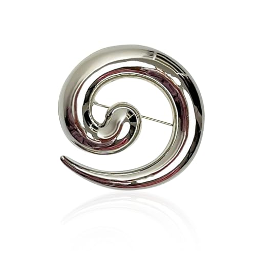 Minimalist Snail Brooch Pin Gold/Silver Plated Twist Lapel Pins Jacket Blazer Suit Hat Bag Accessories Jewelry for Women Men (Silver)