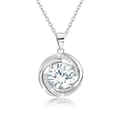 Sterling Silver Pendant Necklace Charms Hypoallergenic Fashion Jewelry Dainty Valentines Day Birthday Gift for Women - style: Circle CZ