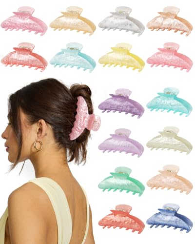 16 Pack Hair Claw Clips for Women - Large Non-Slip Acrylic Hair Claws for Thick Thin Hair, Cute Hair Barrettes Elegant & Durable, Fashion Hair Accessories Stylish Jaw Clips for Girls DIY Gift - size: Large 16 Pcs