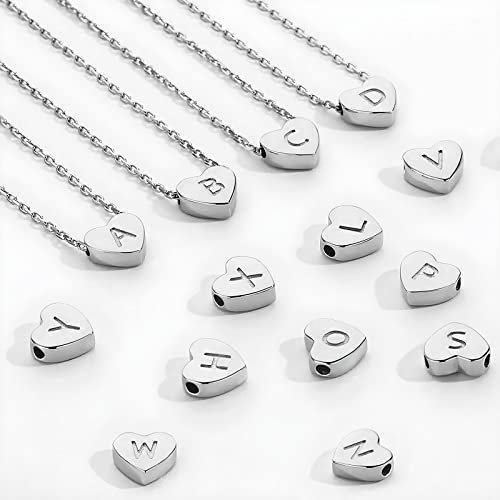 KunBead Initial Engraved Letter Bracelets Dainty Mini Size Heart Love Charm Stainless Steel Bracelets for Women Birthday Jewelry - style: R