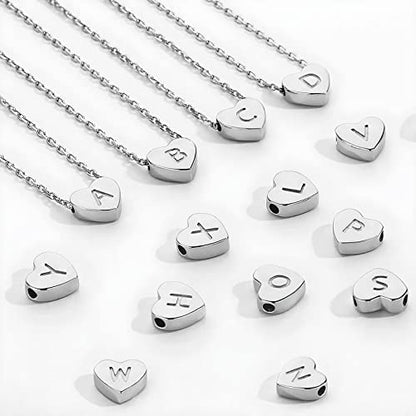 KunBead Initial Engraved Letter Bracelets Dainty Mini Size Heart Love Charm Stainless Steel Bracelets for Women Birthday Jewelry - style: S