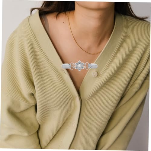 COLLBATH 2pcs Elegant Retro Cardigan Sweater Shawl Clips Women's Scarf Buckle Secure Collar Chain Clips