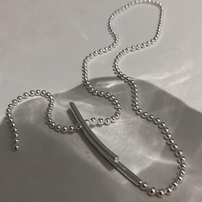 925 sterling Silver Lariat Necklace, Punk Silver Lariat Necklace For Women, Charm Copper Beaded Chain Necklace Y Shape Jewelry, long necklaces for women boho, drop necklaces for women
