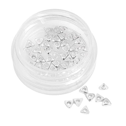 Silver Plated Triangle Spacer Beads 3x3mm 50pcs for Jewelry Making Findings Non Tarnish - color: Silver, size: 3x3mm Triangle