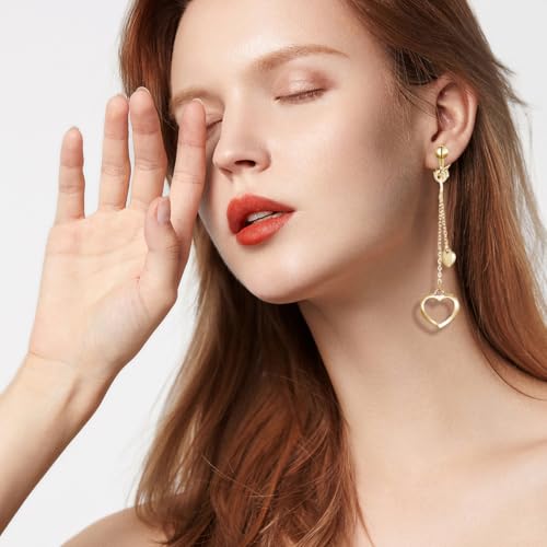 15 Pairs Gold Clip on Earrings for Women Fashion,Lightweight Fake Earrings Set - style: Style G
