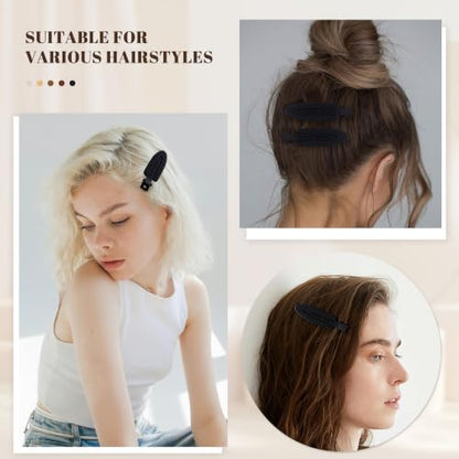 10 Pcs Creaseless No Crease No Bend Flat Hair Clips For Styling Non Slip Makeup Clips For Women Salon Hairstyle,Matte Black - color: Matte Black